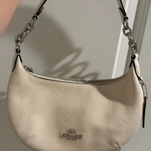 Cream leather Coach shoulder bag